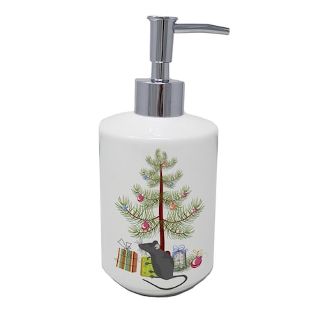 Carolines Treasures 7 x 3.5 in. Satin Mouse Merry Christmas Ceramic Soap Dispenser CK4464SOAP